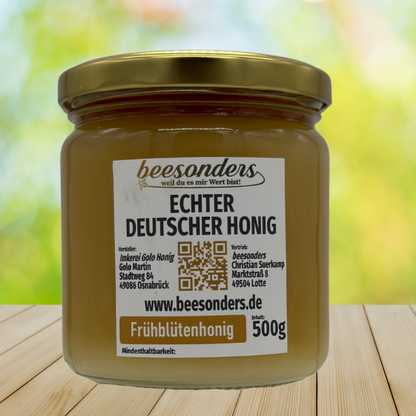 Sortenbezeichnung und Pflichtangaben für das Honigglas